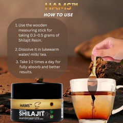 HAMS™ Pure Himalayan Shilajit For Stamina, Muscle Build 75% Fulvic Acid | 85+ Minerals