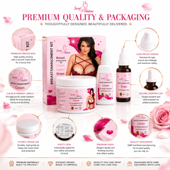 Natural Bust Enhancement & Firming Kit – 3-in-1 Complete Bust Care Formula for Natural-Looking Fullness, Firmer-Looking Skin, Deep Moisturization & Daily Bust Care