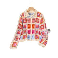 Exquisite Hollow-out Long-sleeve Cardigan Sweater