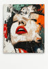 Abstract Portrait Mixed Media Painting: Expressive Face, Bold Strokes, Vivid Accents