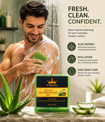 Natural Aloe Vera Soap Bar for Face & Body – 3 Pack | Cool Fresh Cleansing Soap with Tea Tree Oil & Salicylic Acid | Helps Cleanse Pores, Control Excess Oil & Support Acne-Prone Skin