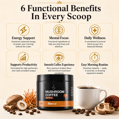 BOOSTUP Mushroom Coffee 10 in 1 – Premium Functional Mushroom Coffee Blend | Energy, Focus & Daily Wellness | 30 Servings (120g)