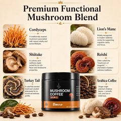 BOOSTUP Mushroom Coffee 10 in 1 – Premium Functional Mushroom Coffee Blend | Energy, Focus & Daily Wellness | 30 Servings (120g)