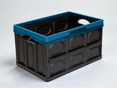 45L Collapsible Storage Bins for Car Trunk, Plastic Folding Storage Basket with Handles for Organizing and Storing, Black