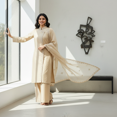 Elegance in Raw Silk - Emerald Green Straight Kurta Set with Antique Zari Embroidery - Latest Collection