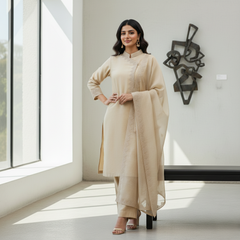 Elegance in Raw Silk - Emerald Green Straight Kurta Set with Antique Zari Embroidery - Latest Collection