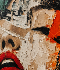 Abstract Woman Face Canvas Painting – Contemporary Modern Portrait Wall Art | Handmade Textured Statement Artwork