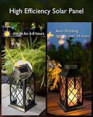 TAKE ME 14" Solar Lanterns Outdoor Waterproof Garden Lanterns Flameless Candle Mission Lights for Table,Outdoor,Party Mothers Day Gifts