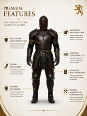 HAMS Medieval Leather Armor Set for Men, Genuine Cow Leather Knight Armor with Helmet, Handmade Adjustable LARP & Cosplay Costume