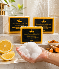 Lemon Turmeric & Kojic Acid Brightening Soap – 3-Pack | Deep Cleansing Bar for Face & Body | Helps Brighten Skin, Even Skin Tone & Reduce the Appearance of Dark Spots | 3 × 3.52 oz