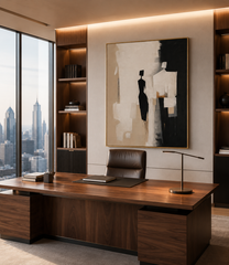 Modern Abstract Figure Canvas Wall Art | Minimalist Contemporary Canvas Painting | Luxury Neutral Wall Décor | Gallery Framed Artwork