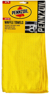 Pennzoil Waffle Towel: Ultimate Car Drying Towel - High Absorbency Car Wash Drying Towels, 3 Count