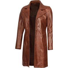 Women’s Full Long Leather Coat