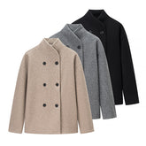 New Women's Clothing Versatile Ins Two-tone Woolen Coat