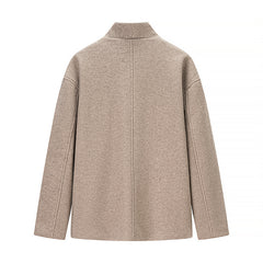 New Women's Clothing Versatile Ins Two-tone Woolen Coat