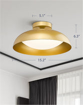 Gold Flush Mount Ceiling Light 2-Pack, 16 Inch LED Light Fixtures, 24W/1300Lm Light Fixtures Ceiling Mount, 5CCT Adjustable,KDCL02-GD-2PK