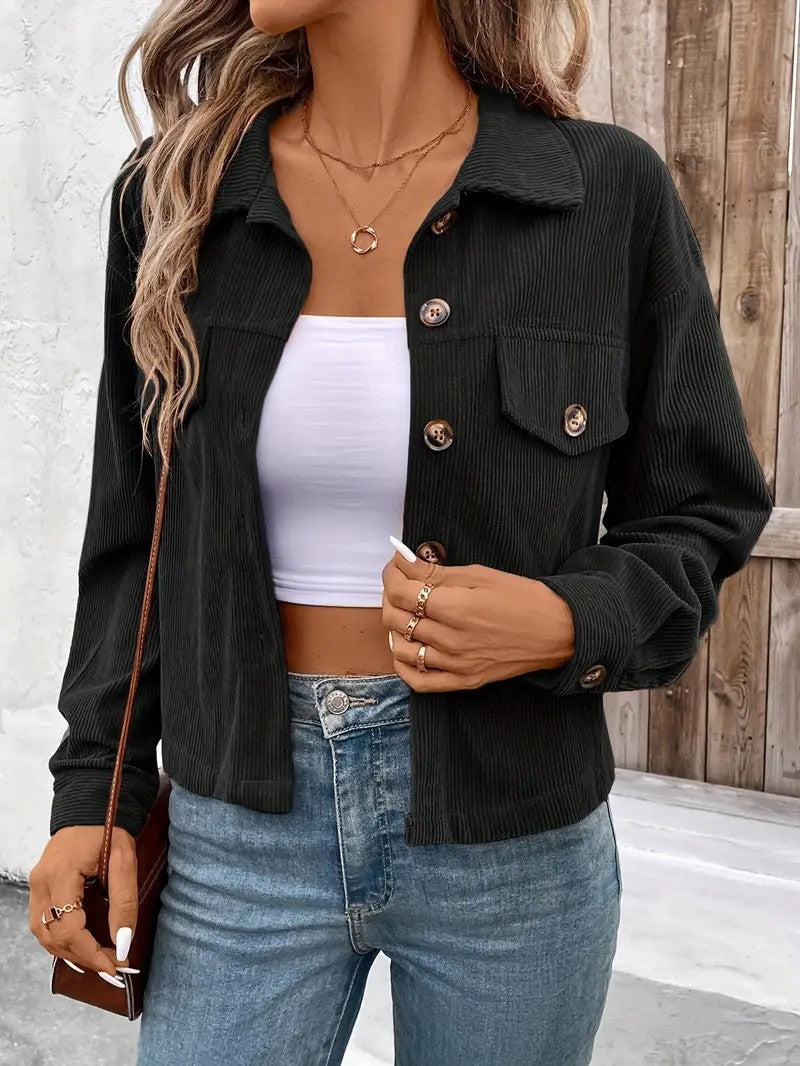 Women's Casual Long Sleeve Shirt Coat Button Jacket Retro Artistic