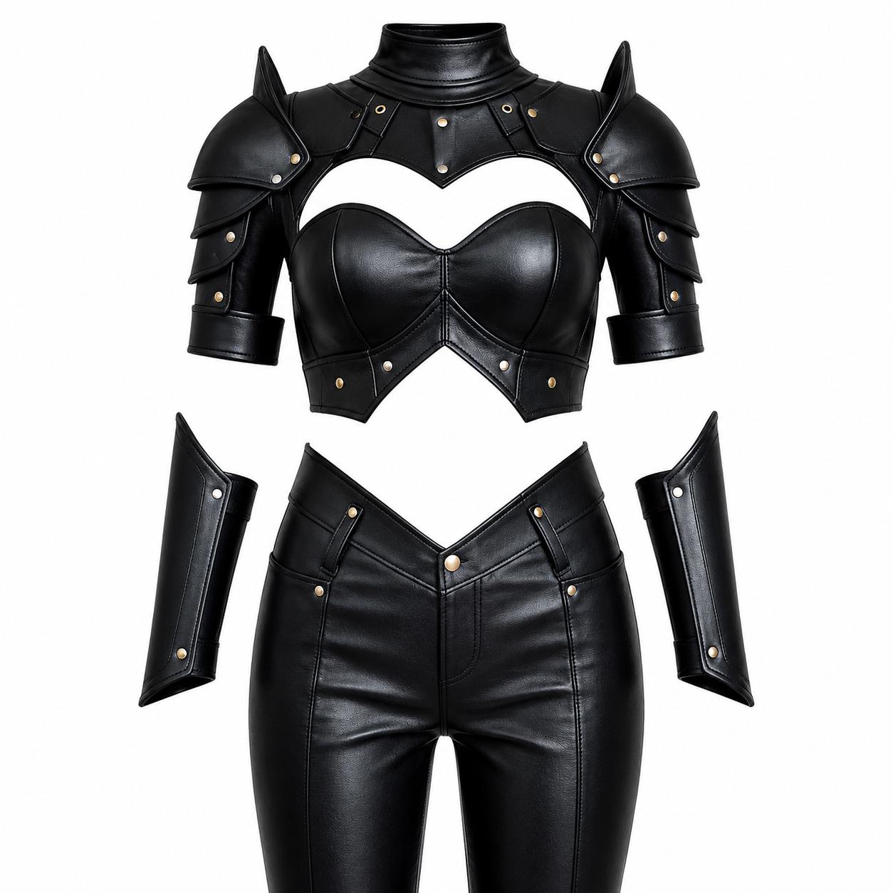 Women's Medieval Warrior Armor Costume – Premium Leather Gothic Knight Armor Set, Handmade Adjustable Cosplay Outfit for LARP, Renaissance Fair, Halloween & Fantasy Events