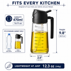 2-Pack 16 oz Olive Oil Sprayer and Dispenser Bottles – 2-in-1 Spray & Pour