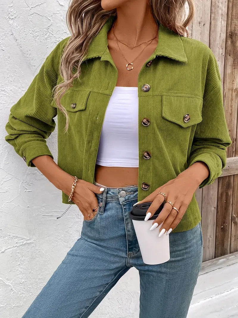 Women's Casual Long Sleeve Shirt Coat Button Jacket Retro Artistic