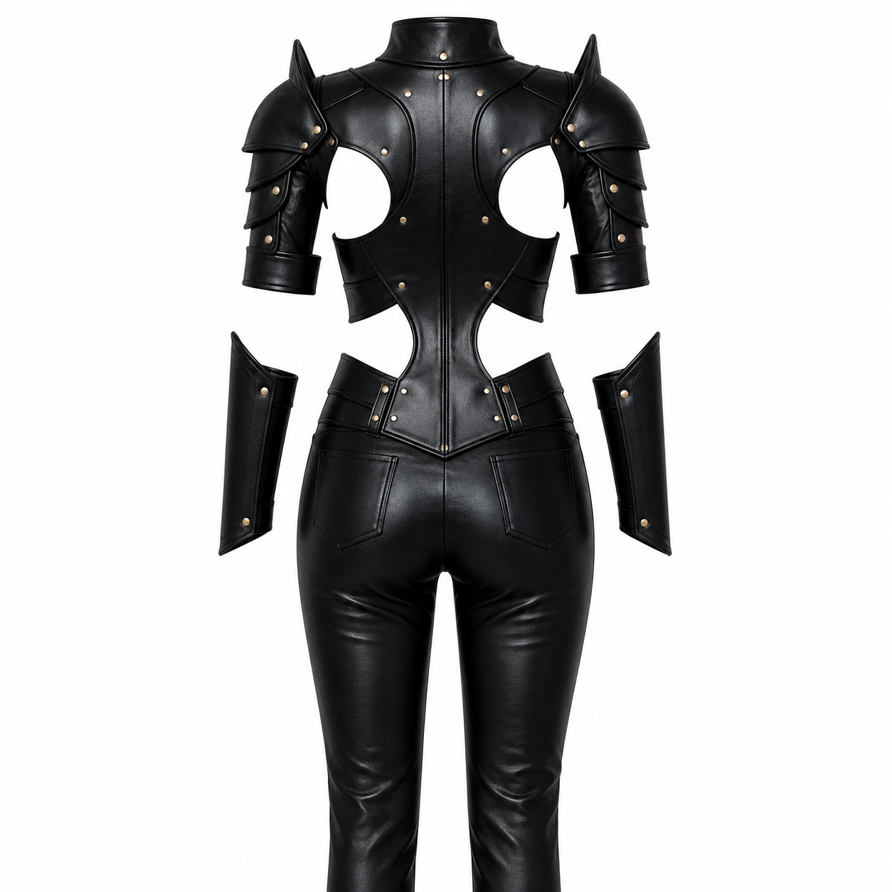 Women's Medieval Warrior Armor Costume – Premium Leather Gothic Knight Armor Set, Handmade Adjustable Cosplay Outfit for LARP, Renaissance Fair, Halloween & Fantasy Events