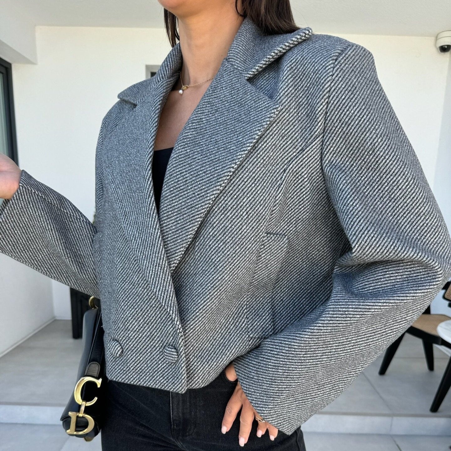 British Personalized Women's Suit Collar Woolen Jacket