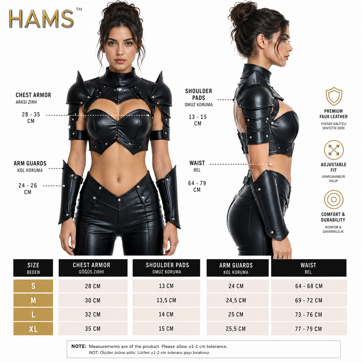 Women's Genuine Cow Leather Warrior Armor Costume