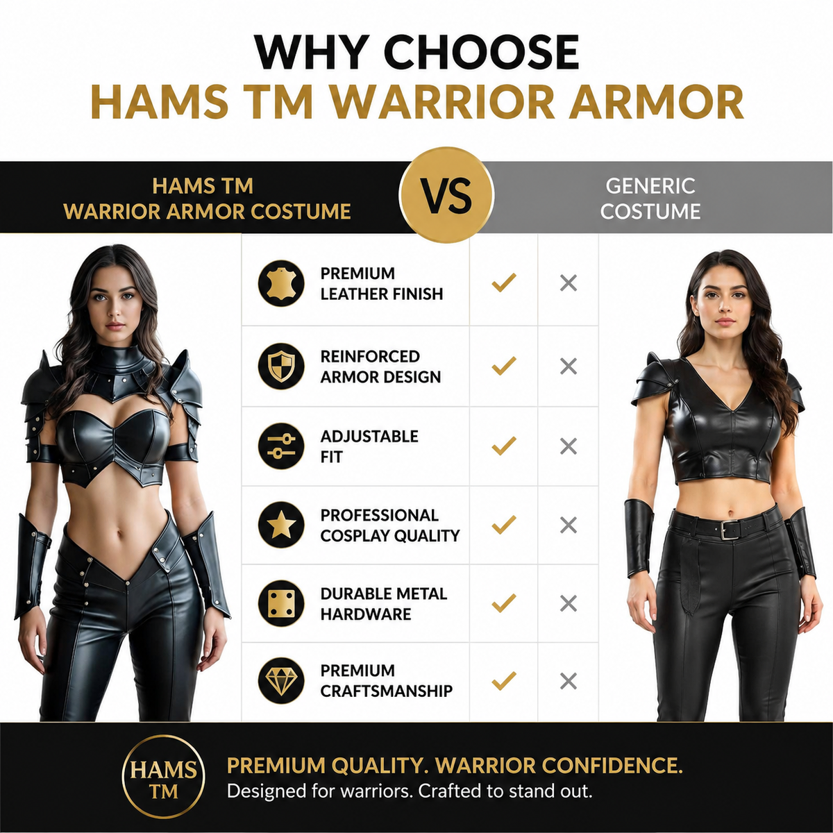 Women's Genuine Cow Leather Warrior Armor Costume