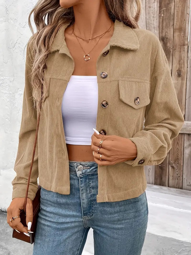 Women's Casual Long Sleeve Shirt Coat Button Jacket Retro Artistic