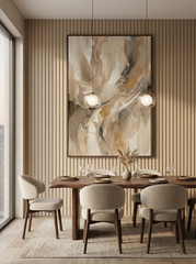 Textured Abstract Wall Painting | Beige Contemporary Canvas Art | Modern Minimalist Decor