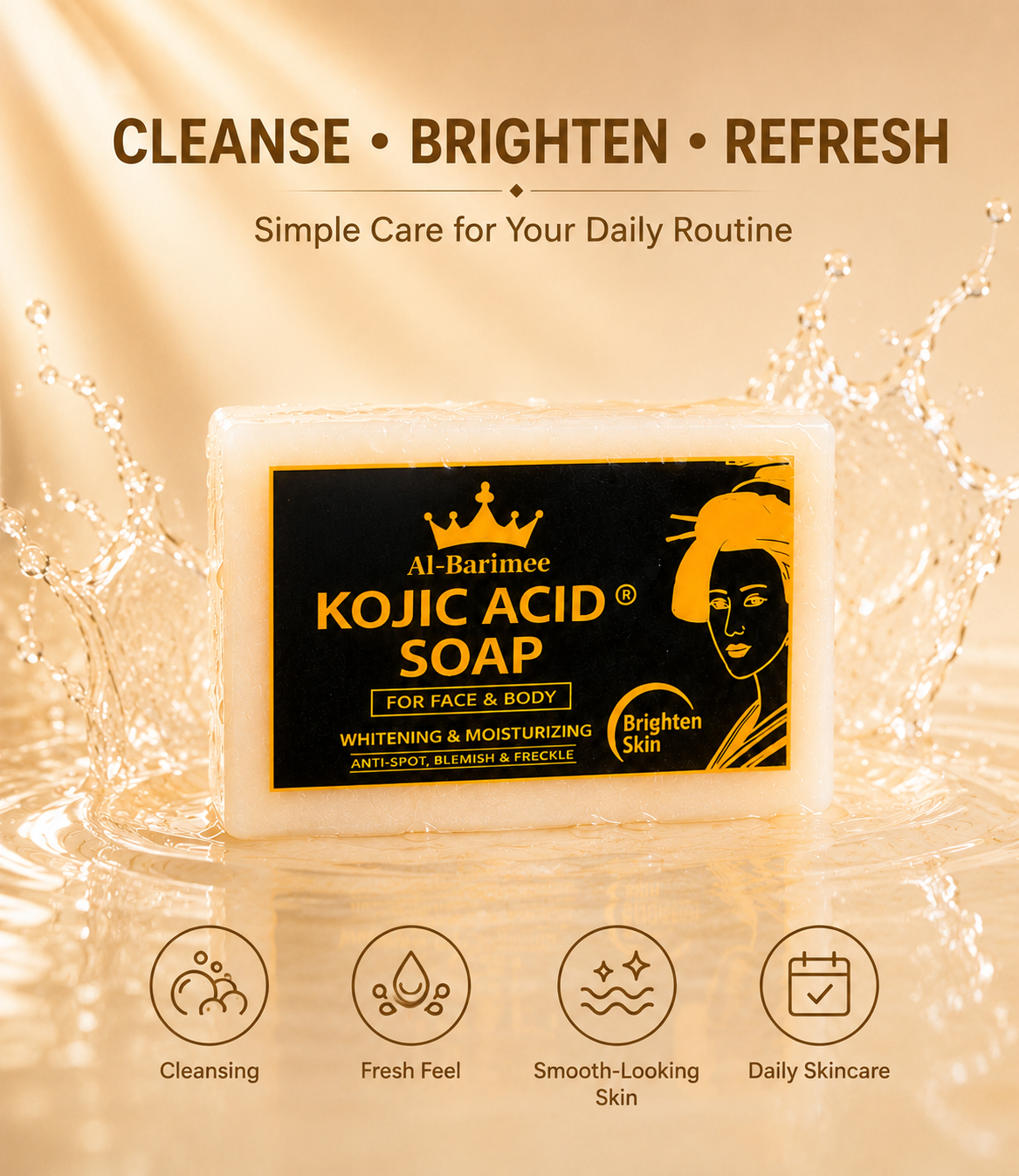 Kojic Acid Soap for Face & Body – 3 Pack Brightening & Moisturizing Soap Bars | Helps Improve the Appearance of Dark Spots, Blemishes & Uneven Skin Tone | Deep Cleansing Daily Skincare Bar