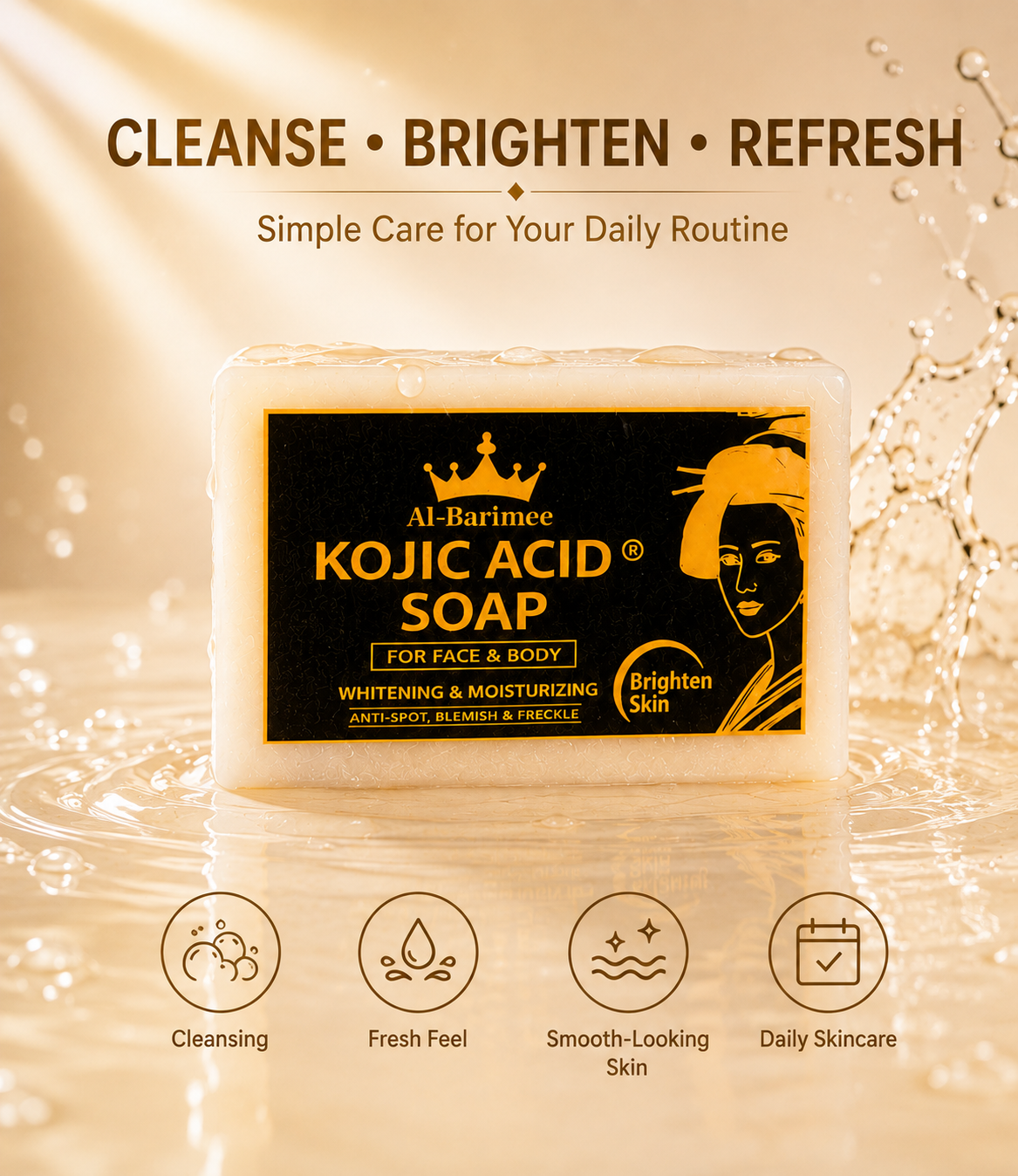 Kojic Acid Soap for Face & Body – 3 Pack Brightening & Moisturizing Soap Bars | Helps Improve the Appearance of Dark Spots, Blemishes & Uneven Skin Tone | Deep Cleansing Daily Skincare Bar