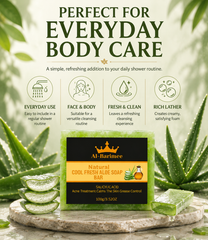 Natural Aloe Vera Soap Bar for Face & Body – 3 Pack | Cool Fresh Cleansing Soap with Tea Tree Oil & Salicylic Acid | Helps Cleanse Pores, Control Excess Oil & Support Acne-Prone Skin