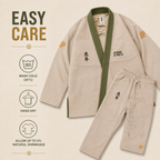 Premium Year of the Tiger BJJ Gi – Beige with Olive Green Trim