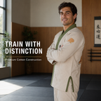 Premium Year of the Tiger BJJ Gi – Beige with Olive Green Trim