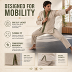 Premium Year of the Tiger BJJ Gi – Beige with Olive Green Trim