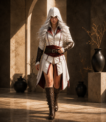 HAMS LEATHER HUB Genuine Cowhide Leather Warrior Costume for Women, Medieval Fantasy Leather Armor Outfit, Handmade Renaissance Cosplay Clothing