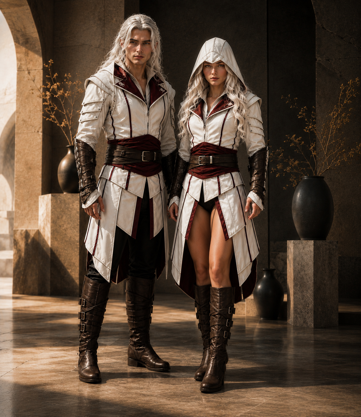 HAMS LEATHER HUB Genuine Cowhide Leather Warrior Costume for Women, Medieval Fantasy Leather Armor Outfit, Handmade Renaissance Cosplay Clothing