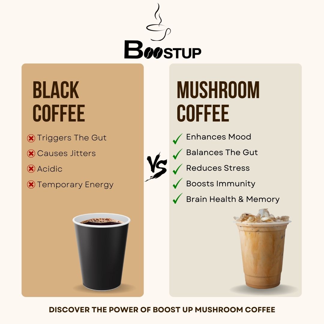 BOOSTUP Mushroom Coffee 10 in 1 – Premium Functional Mushroom Coffee Blend | Energy, Focus & Daily Wellness | 30 Servings (120g)