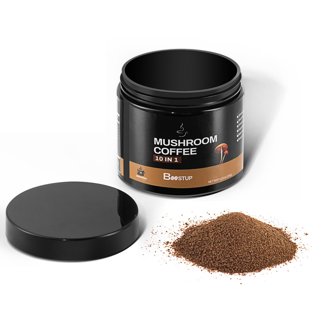 BOOSTUP Mushroom Coffee 10 in 1 – Premium Functional Mushroom Coffee Blend | Energy, Focus & Daily Wellness | 30 Servings (120g)