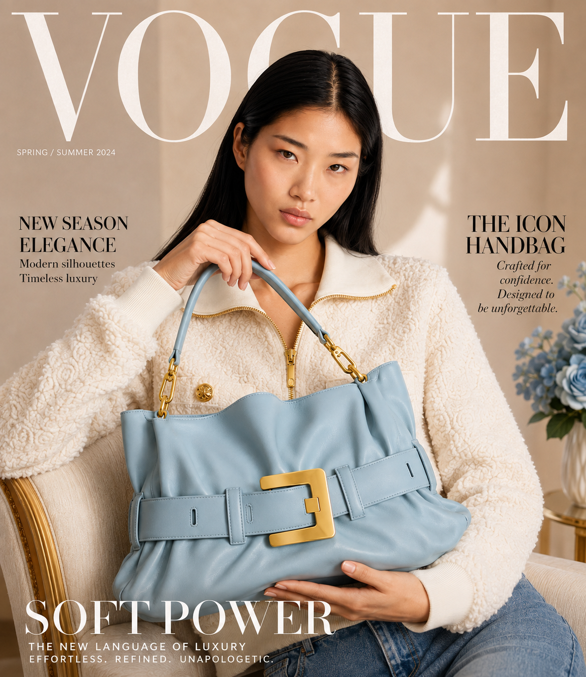 Medium Anthem bag in calfskin leather