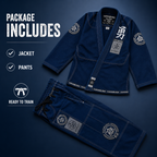 Premium Navy Blue BJJ Gi for Men & Women – 450 GSM Pearl Weave