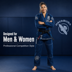 Premium Navy Blue BJJ Gi for Men & Women – 450 GSM Pearl Weave