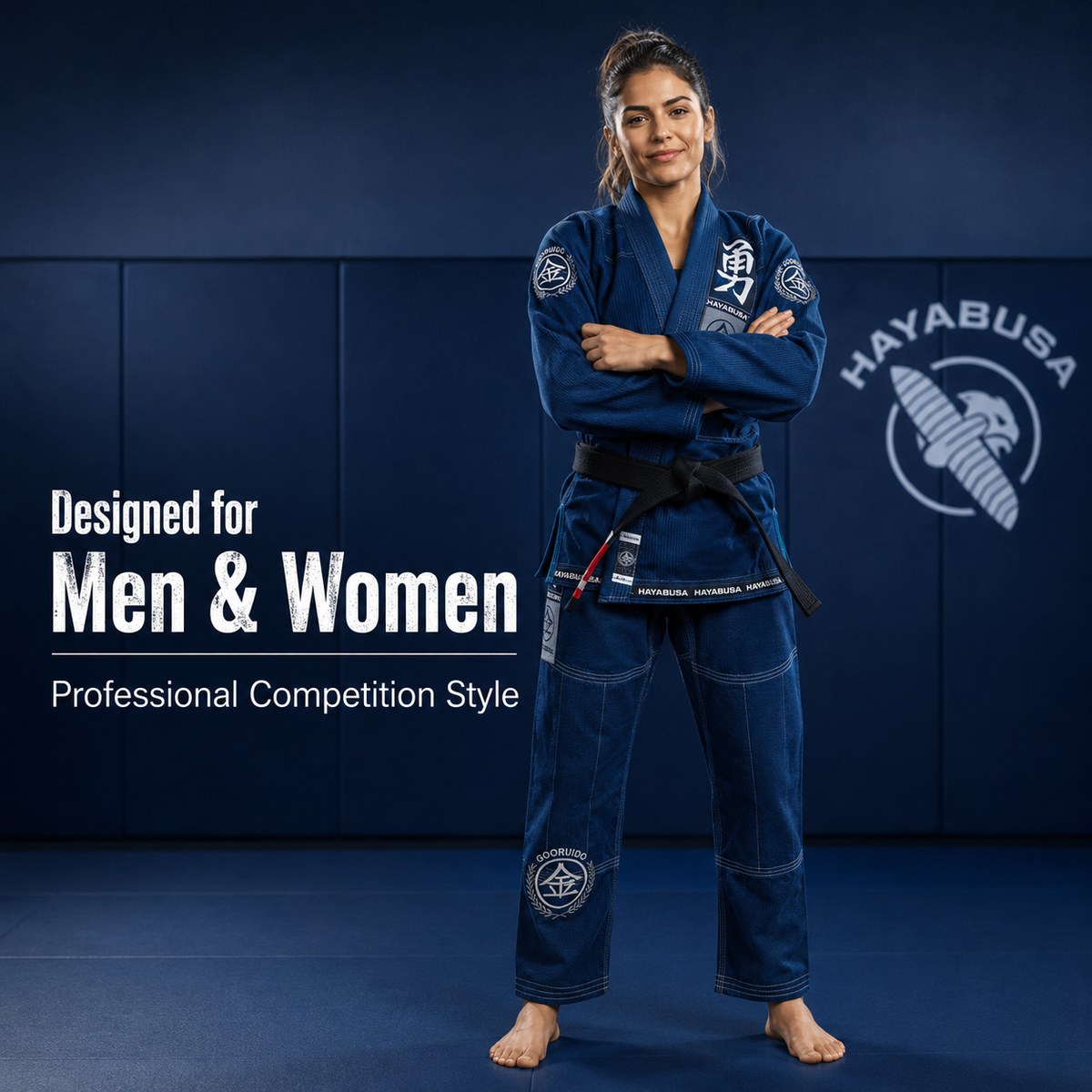 Premium Navy Blue BJJ Gi for Men & Women – 450 GSM Pearl Weave