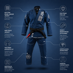 Premium Navy Blue BJJ Gi for Men & Women – 450 GSM Pearl Weave