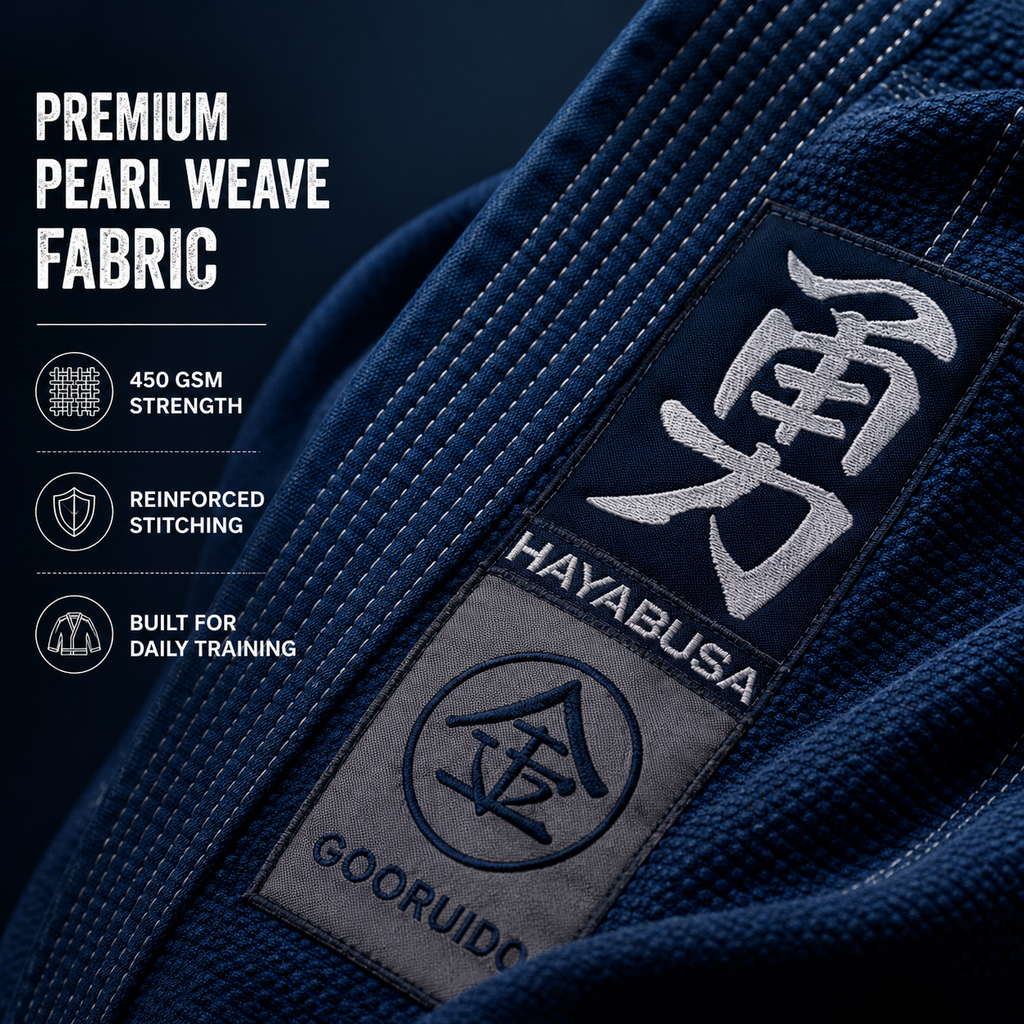 Premium Navy Blue BJJ Gi for Men & Women – 450 GSM Pearl Weave
