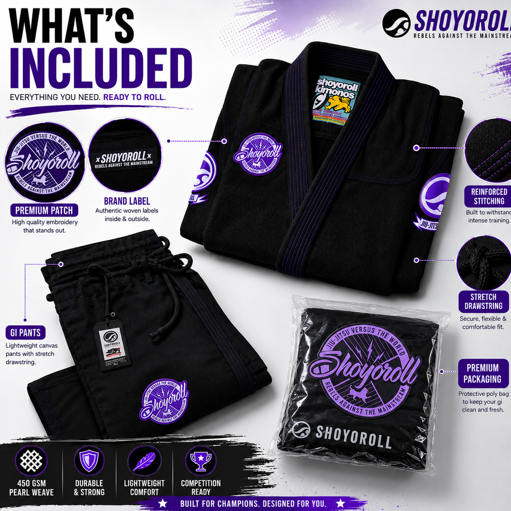 Shoyoroll 7th Sons Black BJJ Gi – 450 GSM Pearl Weave