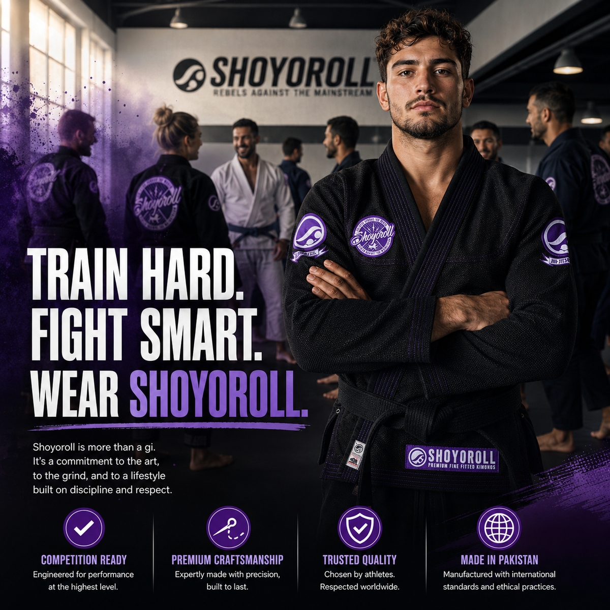 Shoyoroll 7th Sons Black BJJ Gi – 450 GSM Pearl Weave