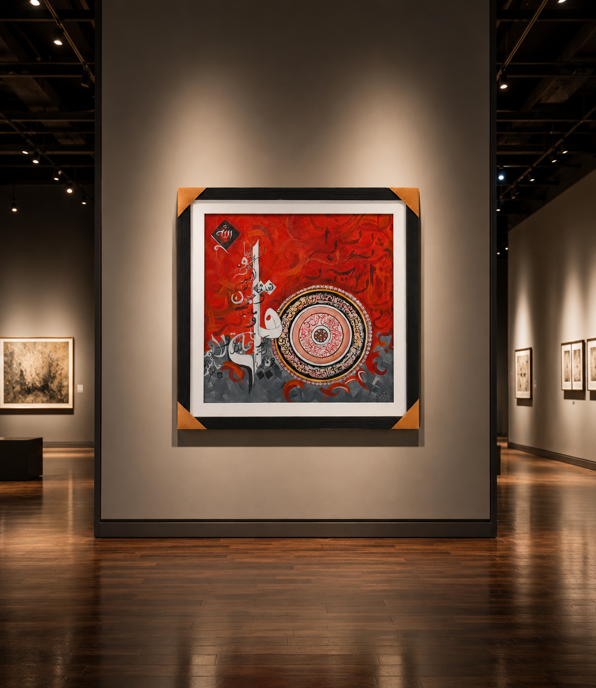 Original Hand-Painted Modern Islamic Calligraphy Wall Art | Luxury Contemporary Arabic Fine Art Painting | Museum-Grade Framed Artwork