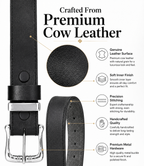 Men's Genuine Cowhide Leather Belt – Black